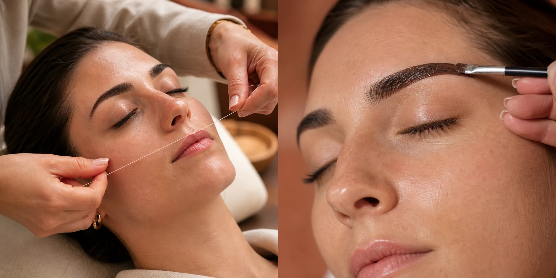 Editorial view of the Full Face Threading + Eyebrow Tinting service at Priya's Spa
