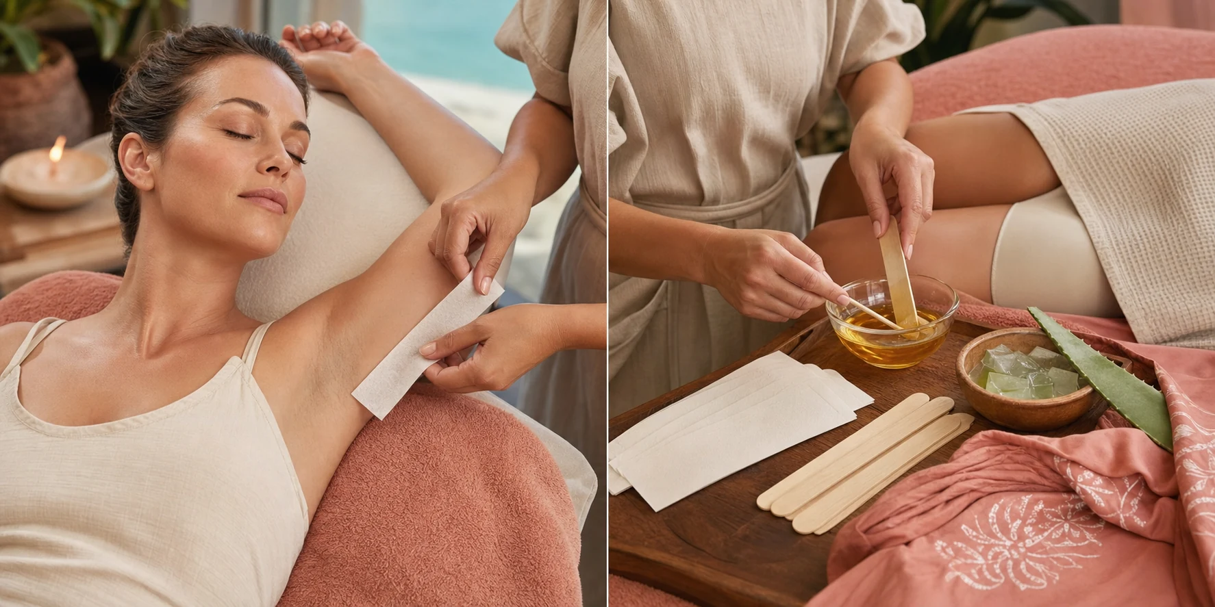 Editorial view of the Underarms + Bikini Wax service at Priya's Spa