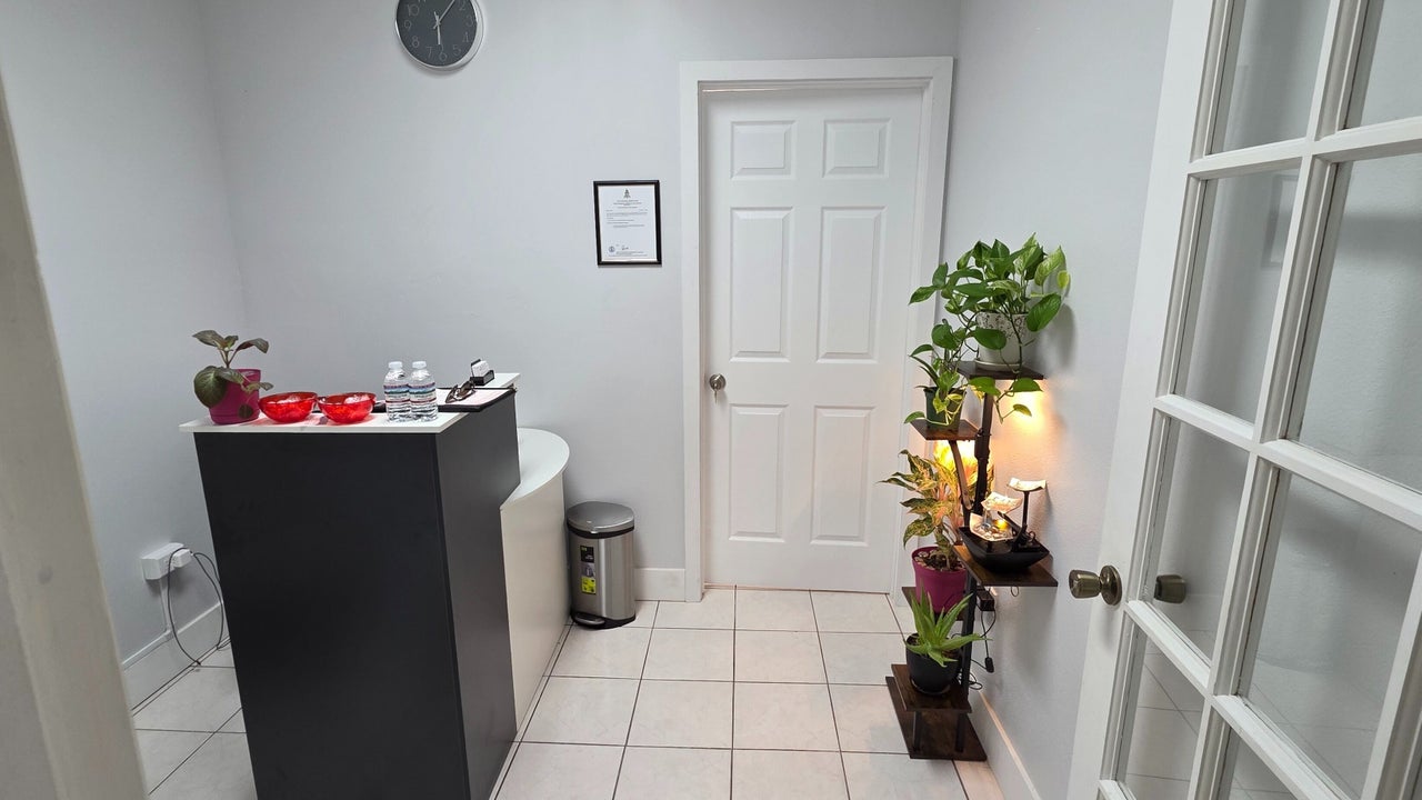 The entrance and reception area at Priya's Spa in George Town